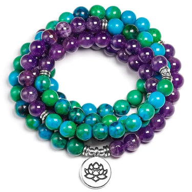 Chrysocolla Amethyst 108 Mala-Your Soul Place
